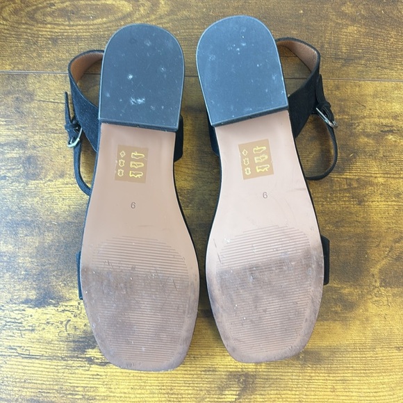 Madewell True Black Suede Platform Sandals 9 - Picture 8 of 9